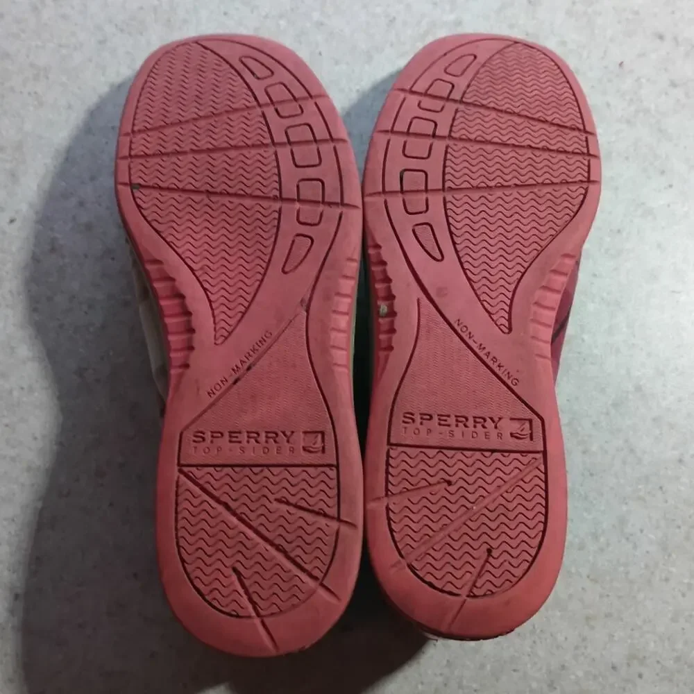 Sperry Top-Sider Brown Pink Leather Boat Shoes 7 Coastal Preppy Nautical